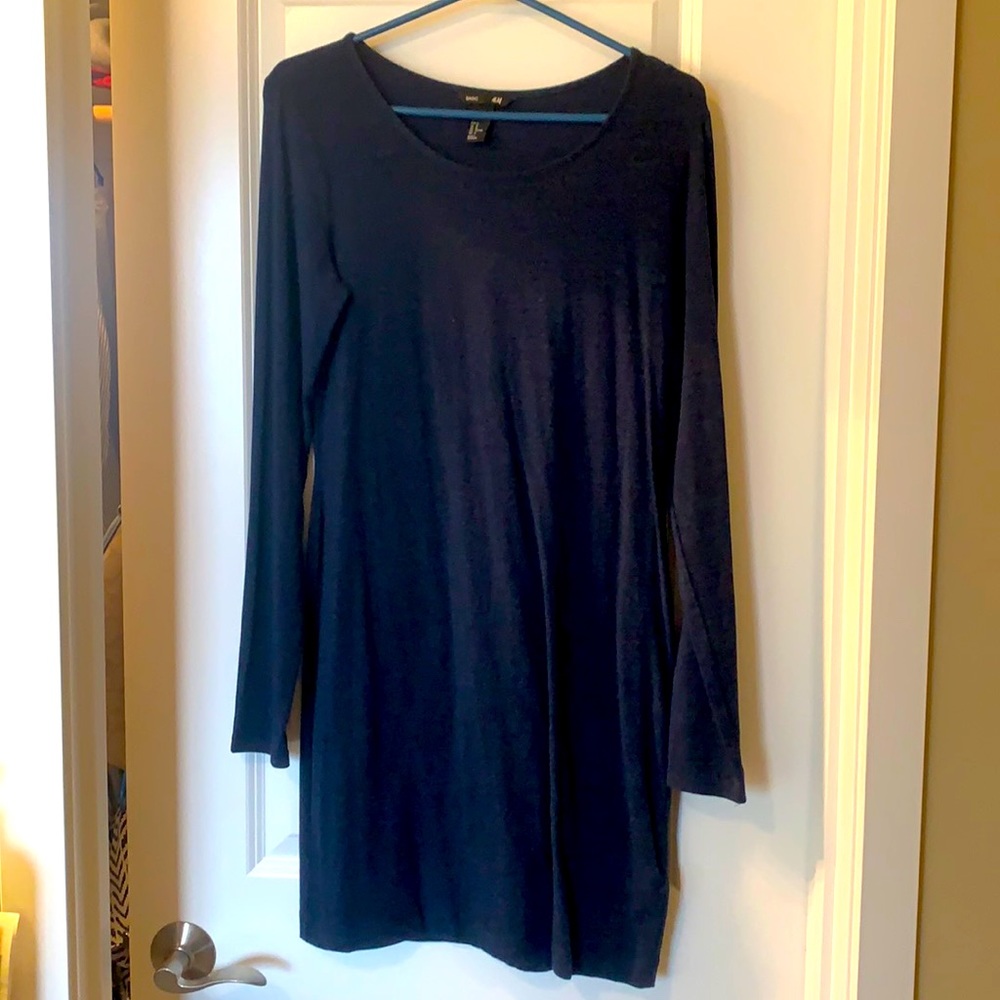 H & M medium blue shirt dress